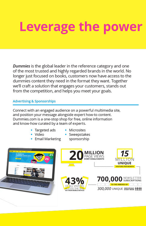 Leveraging expertise on powerful multimedia sites. For advertising and sponsorships, visit dummies.com, a one-stop-shop for free online information.