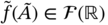 ModifyingAbove f With tilde left-parenthesis upper A overtilde right-parenthesis element-of script upper F left-parenthesis double-struck upper R right-parenthesis