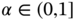 alpha element-of left-parenthesis 0 comma 1 right-bracket