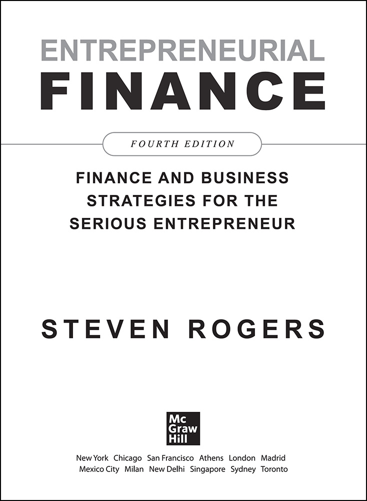 Title Page - Entrepreneurial Finance, Fourth Edition: Finance and ...