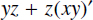 y z plus z parenthesis open x y parenthesis close prime.