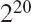 2 superscript 20