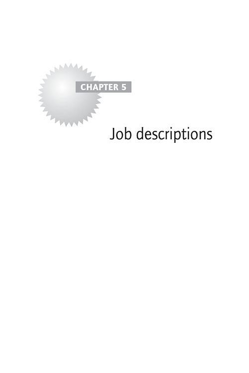 Chapter 5: Job descriptions