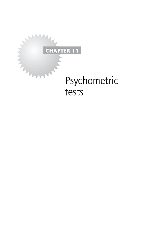 Chapter 11 Psychometric tests