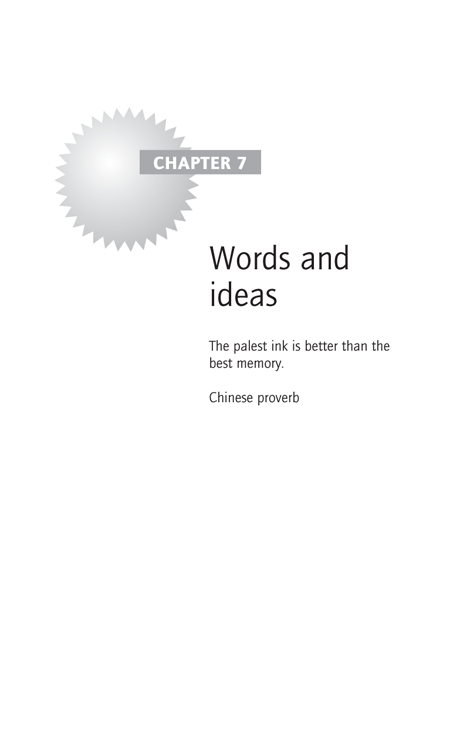 Chapter 7 Words and ideas