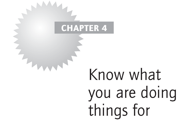 Know what you are doing things for