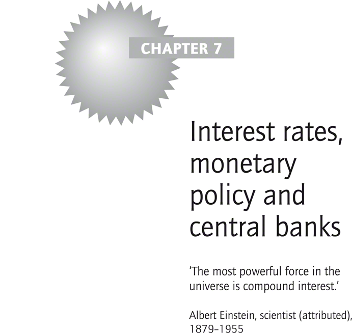 Interest rates, monetary policy and central banks