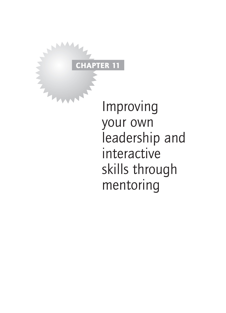 Improving your own leadership and interactive skills through mentoring