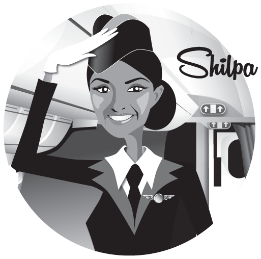 A woman named Shilpa wears a uniform and hat. She salutes and smiles.