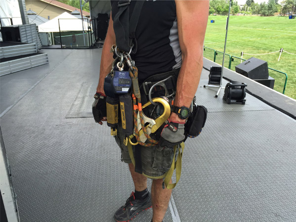 Figure 13.0 Man with safety harness (Photo by Paul Dexter)