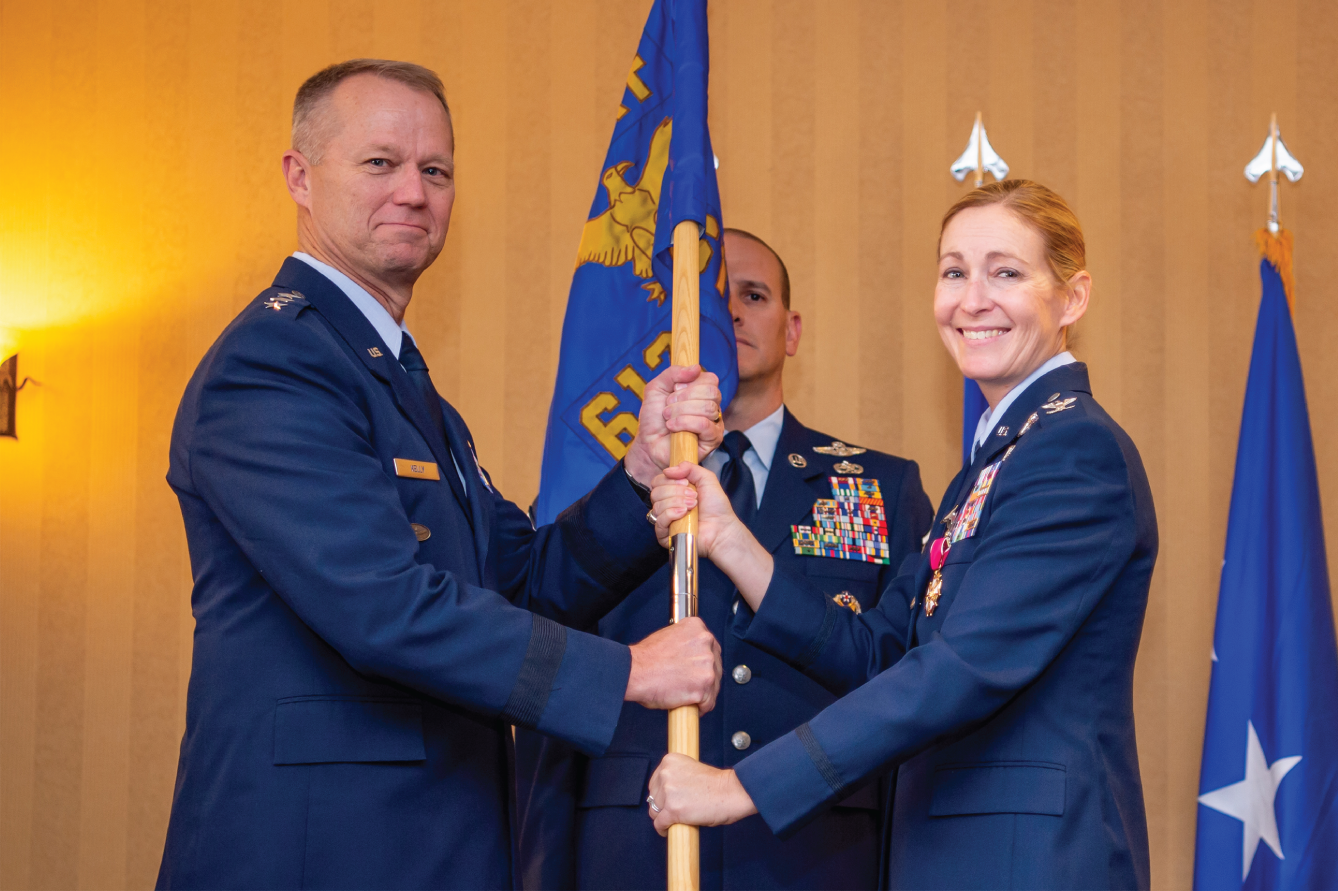 A photograph of my change of command ceremony, relinquishing command of the 612th Theater Operations Group and 474th Air Expeditionary Group at Davis-Monthan Air Force Base in Arizona.