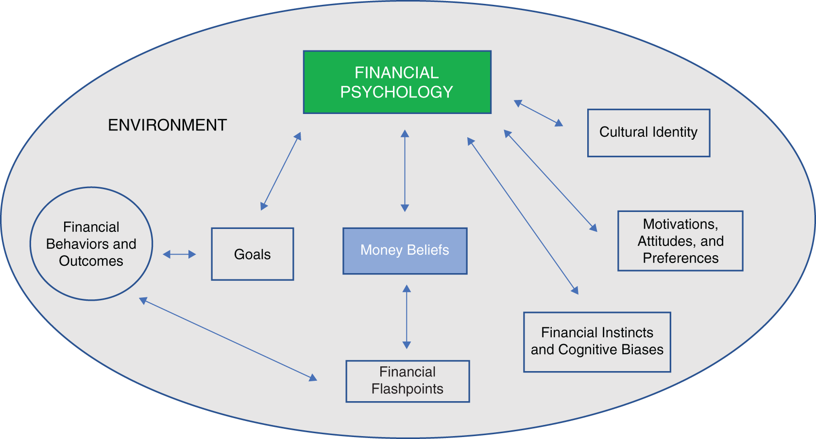 Schematic illustration of Klontz-Chaffin Model of Financial Psychology.