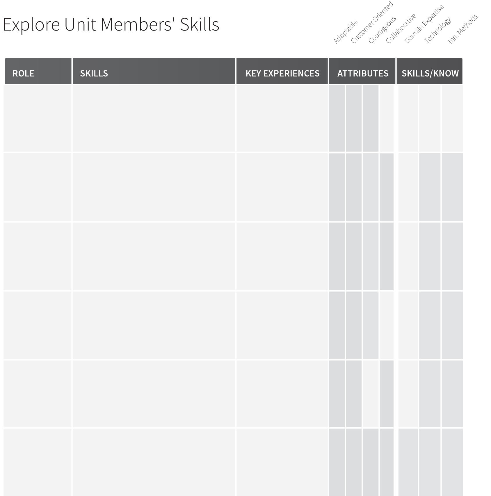 Schematic illustration of Explore Unit Members' Skills.