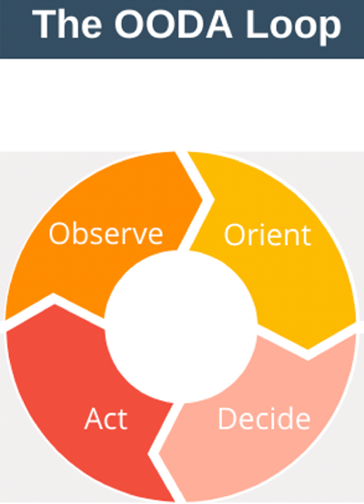 Schematic illustration of the OODA loop process.