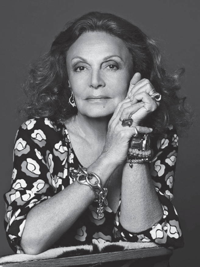 A photograph of Diane von Furstenberg.