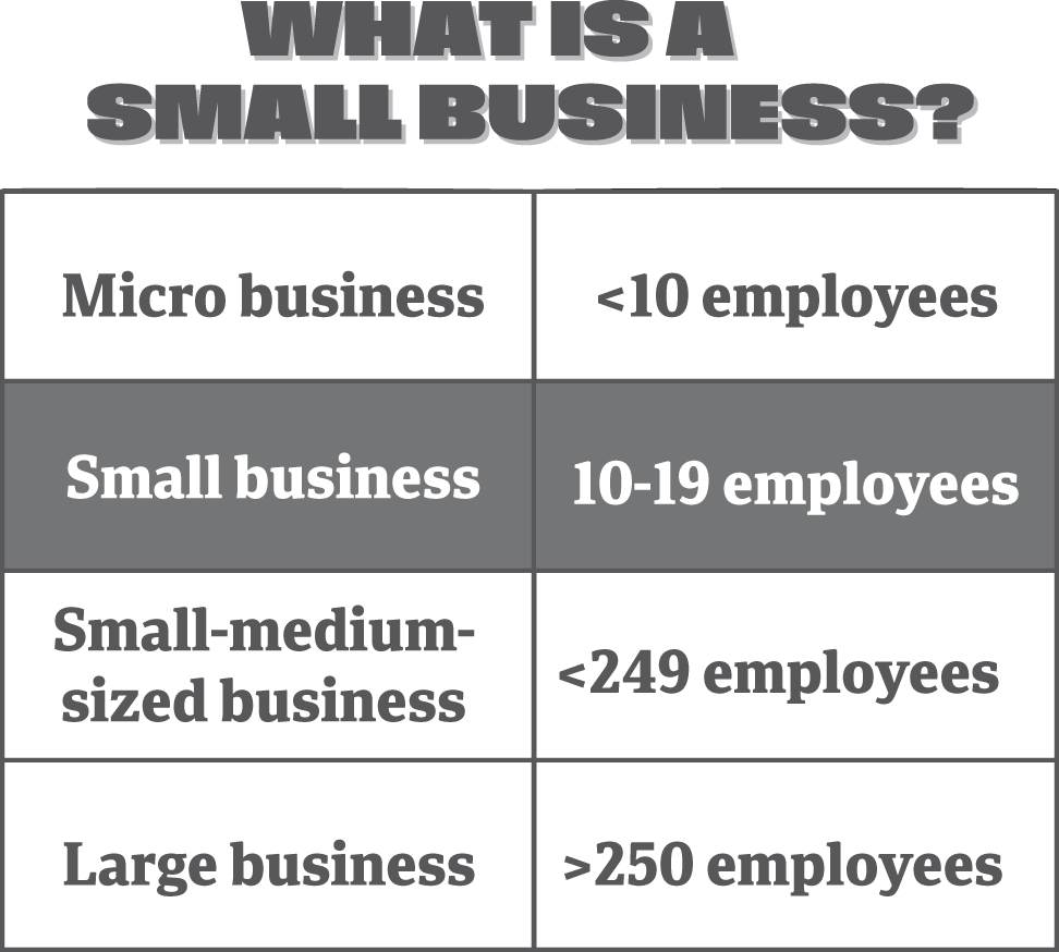 Schematic illustration of an overview of a small business.