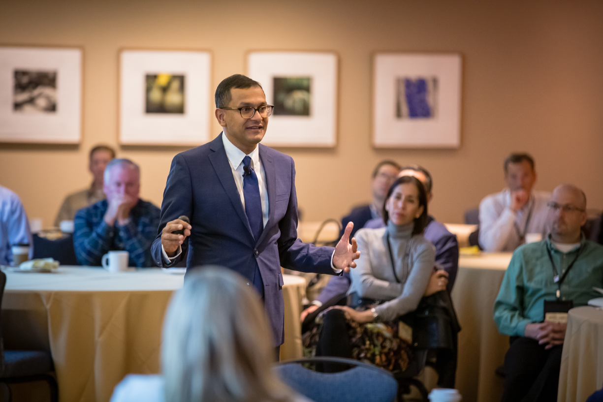 Photograph of a Culture of Mindfulness in the Workplace. Presenting to a team of the Federal Reserve Bank of Chicago.