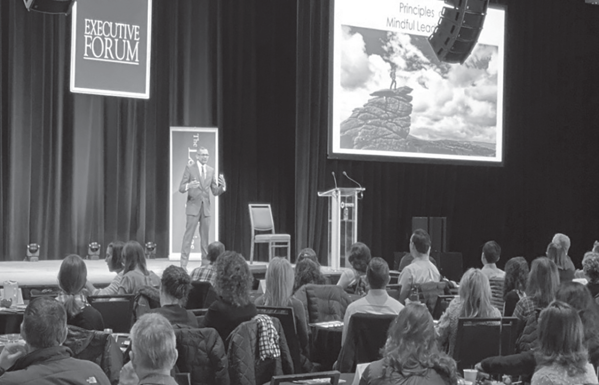 Photograph of Mindful Leadership: Developing Self-Awareness. Keynoted at a conference in Denver with leadership from over 50 organizations.