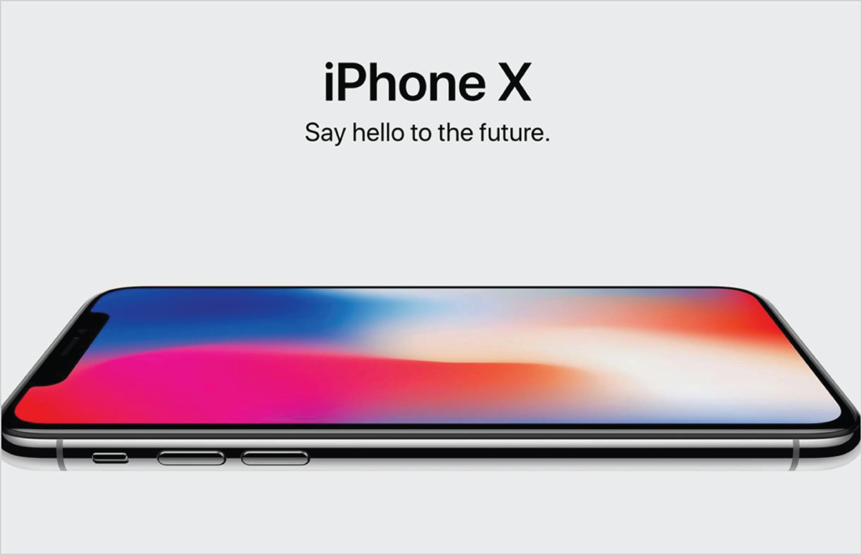 An illustration of Apple iPhone X advertisement.