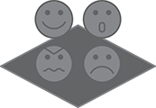 An illustration of four different emojis.