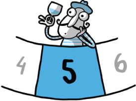 A diagrammatic representation of the chart represents four, five, and six. Five number is highlighted.