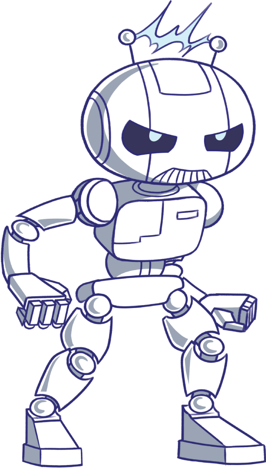 A cartoon diagram of the robot.