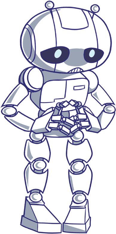 A cartoon image of a robot.