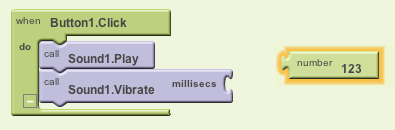 Choosing a number block (123 is the default value)