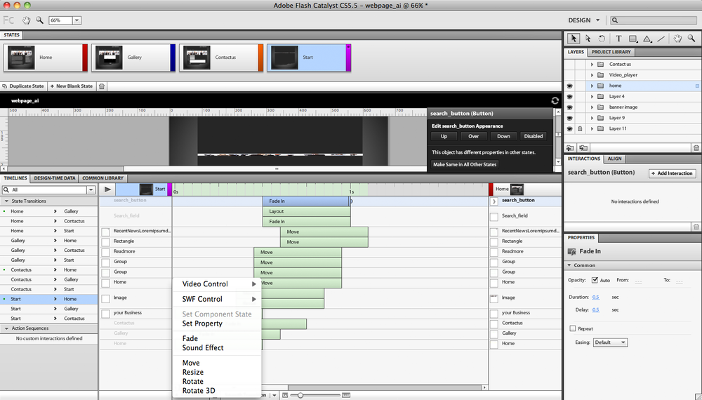 Adding extra animation properties in the timeline