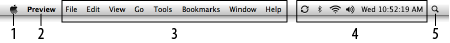 A typical menu bar