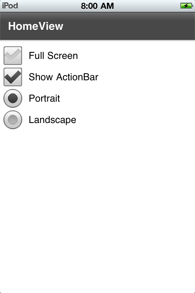 Screen options application