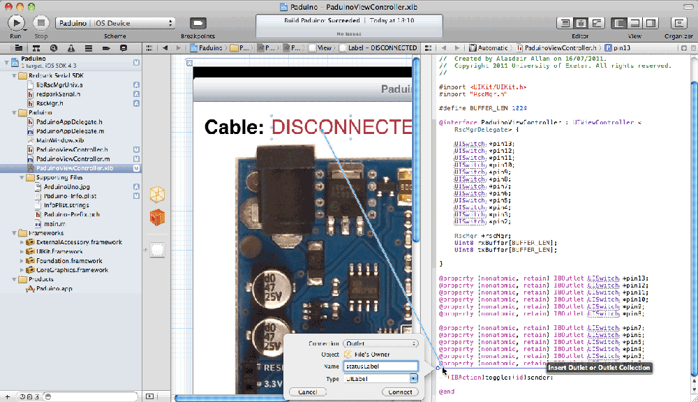 Connecting the UILabel to the interface file