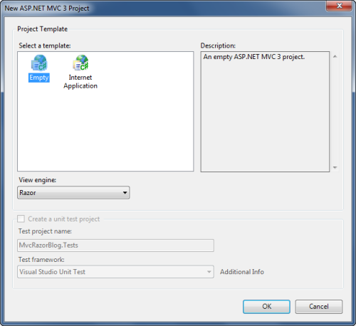 The ASP.NET MVC 3 Project Wizard