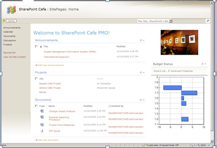 A SharePoint site using SS features