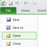 Microsoft Excel 2010: Open