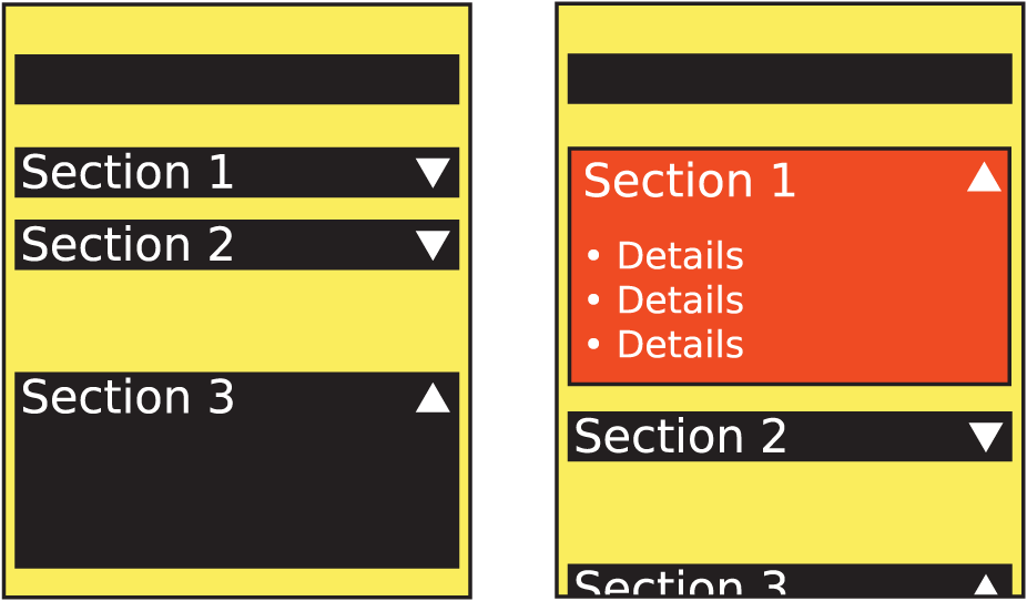 A boxed title element becomes a larger boxed informational area when it is a Windowshade.