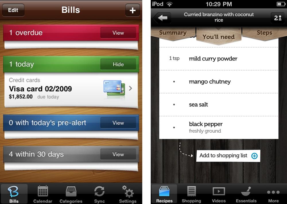 (Left) Primary, tabs; secondary, dashboard. (Right) Primary, tabs; secondary, tabs.