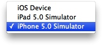 Selecting the iPhone Simulator