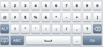 Numbers keyboard