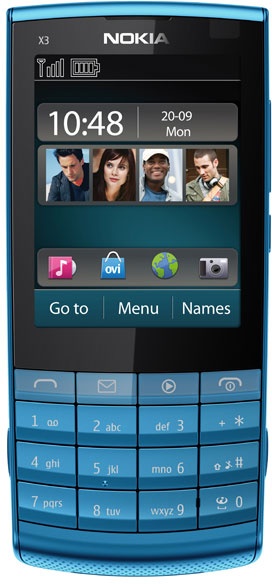 The Nokia X3-02 Touch and Type: a mid-end touch device, with numeric keypad and WiFi