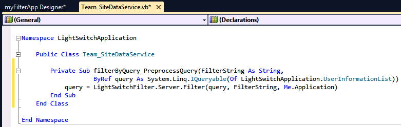 Code behind query