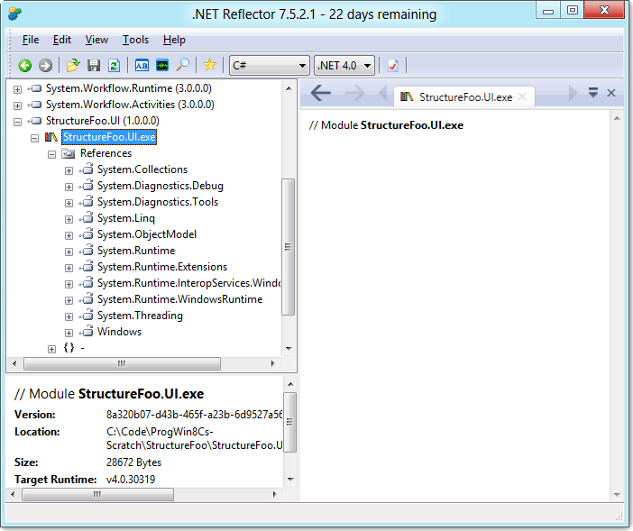 The actual references in the output assembly