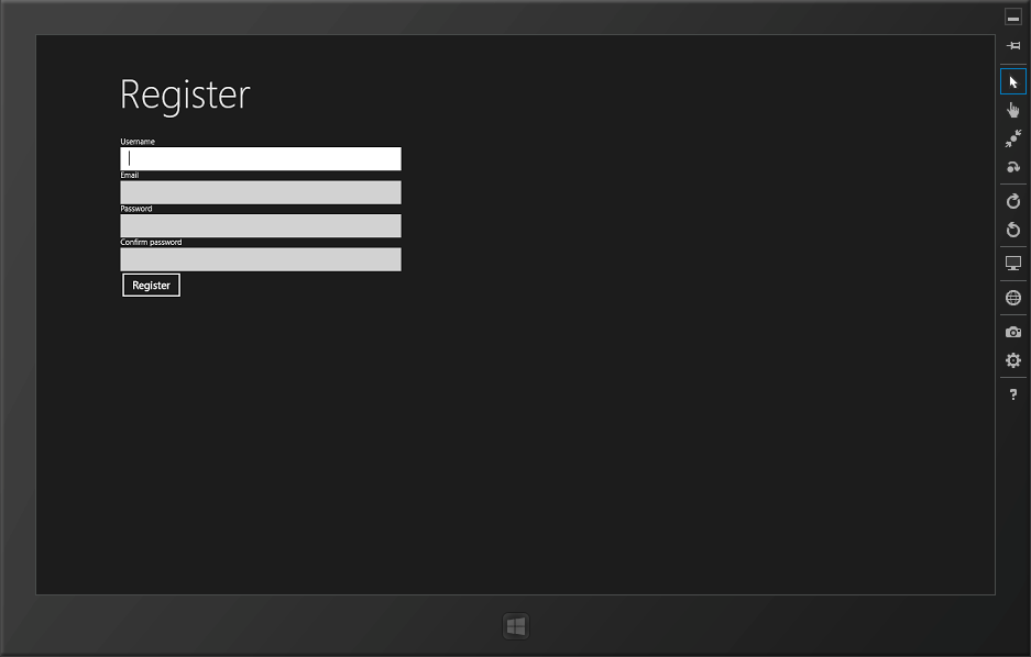 Our registration form