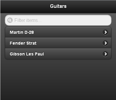 Guitar list with ASP.NET MVC 4 and jQuery Mobile