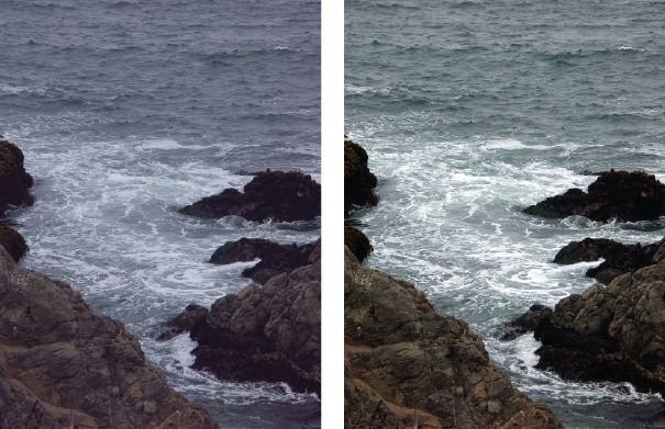 A quick click of the Auto Levels button can make a dramatic difference.Left: The original photo isn’t bad, and you may not realize that the colors could be better.Right: Here you can see how much more effective the photo is once Auto Levels has balanced the colors.