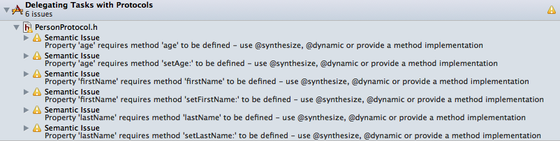 Warnings from the compiler related to the protocol we are conforming to
