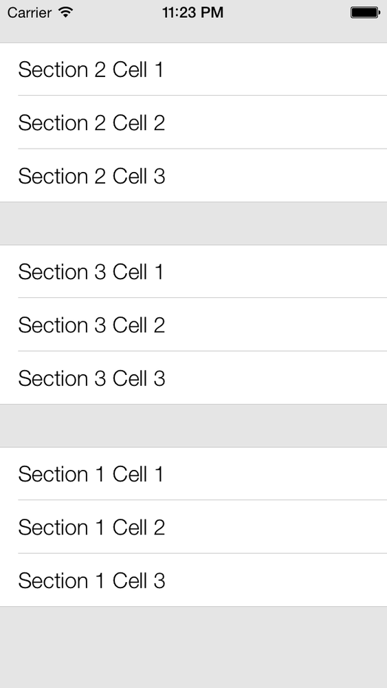 Section 1 is moved to Section 3, and other sections are subsequently moved as well