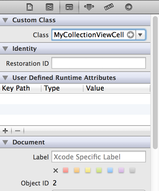 Assigning our custom class to the .xib file of our custom collection view cell