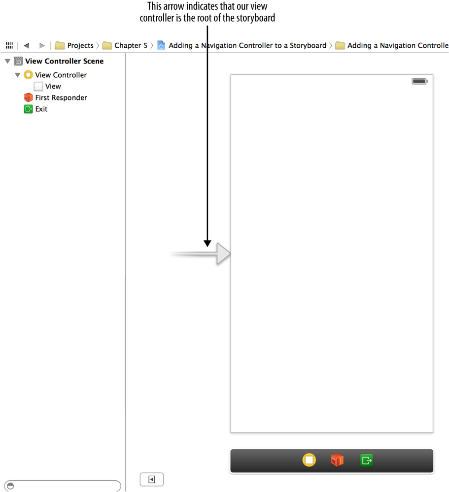 A view controller as the root of a storyboard file