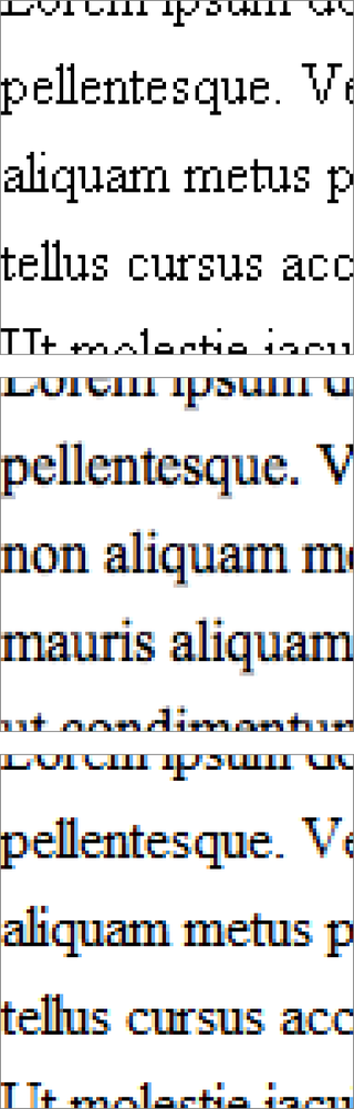 An illustration of aliasing and anti-aliasing applied to 16px/12pt Helvetica: (1) original against a pixel grid, (2) aliased, (3) anti-aliased at the OSX Medium setting, and (4) anti-aliased in ClearType/Vista